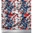 thumbnail image 1 of Soimoi Poly Georgette Fabric Skull Halloween Printed Fabric 1 Yard 42 Inch Wide, 1 of 3