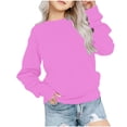 thumbnail image 2 of RXIRUCGD Chandail à Capuche pour Enfants Garçons Filles Mode Mignon Couleur Unie Manches Longues Col Rond (Rose, Taille : 3 Ans), 2 of 7