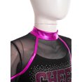 thumbnail image 4 of iiniim Enfants Filles Robe d'Uniforme de Cheerleading Costume de Cheerleader Tenues de Cosplay Uniforme Scolaire Costume Tenue de Danse Noir&Rose Vif 16, 4 of 5