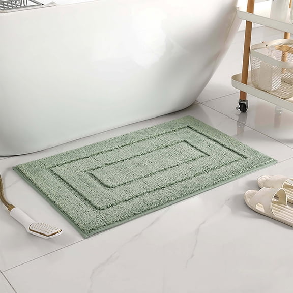 PpgejGEK Solid Color Bathroom Mat 40x60cm 15.75x23.62in Ultra Fine Fiber Machine Washable Absorbent Foot Pad Non-Slip Shower Drying Floor Mat Multiple Colors
