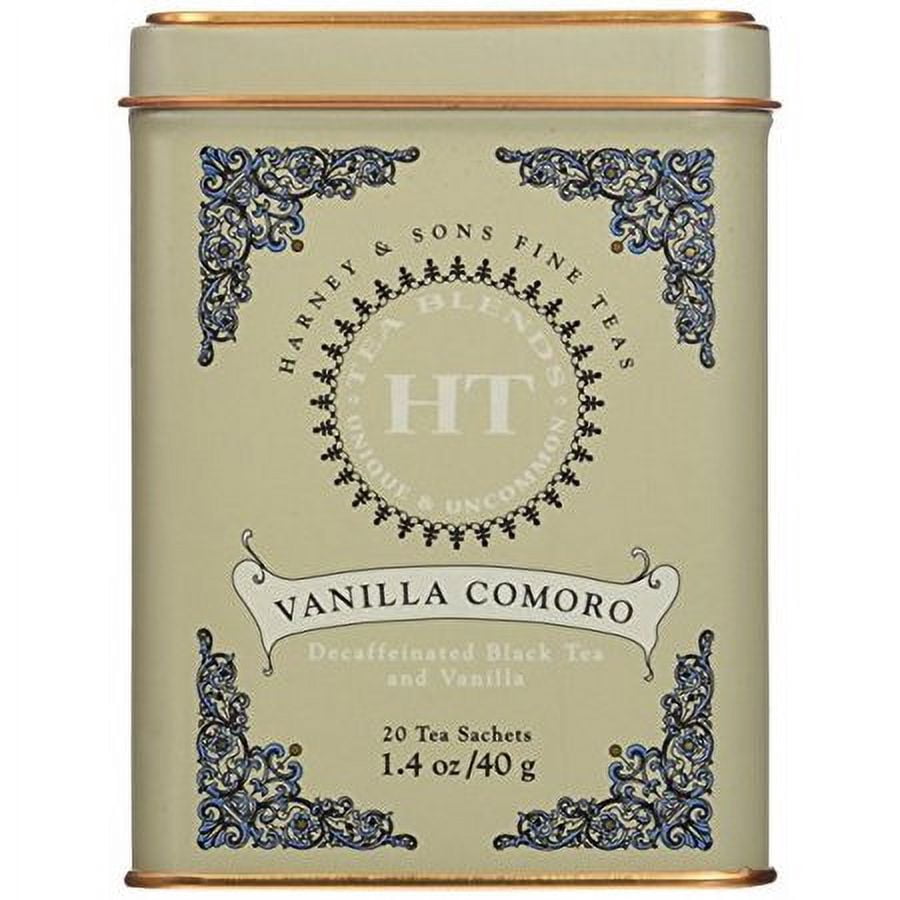 Harney & Sons Fine Teas Vanilla Comoro Tin - 20ct Sachets (Pack of 3)