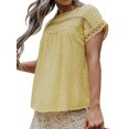 thumbnail image 4 of Chemise à Manches Courtes pour Femmes avec Dentelle Ajourée et Pois Suisses, 4 of 4