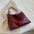 thumbnail image 4 of Fwttom Trendy Ladies' Tote Bag Large Capacity Soft Leather Shoulder Bag Handcarry Bucket Purse, 4 of 9