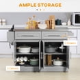 thumbnail image 4 of HOMCOM Kitchen Island with Stainless Steel Top, 2 Drawers and 2 Cabinets, 4 of 10