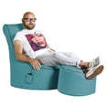 thumbnail image 2 of Gouchee Home Swing Brava Turquoise Bean Bag Chair – Water-Repellent Fabric with Polystyrene Bead Filling, Suitable for Adults and Teens, Lightweight & Portable Seating for Bedroom, Dorm or Living Room, 2 of 10