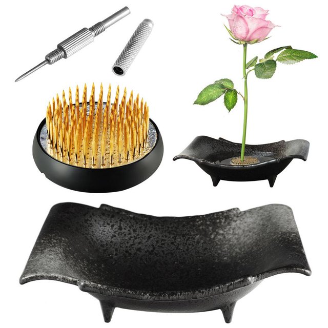 Flower Pin Holder Kit - 3PCS Japanese Floral Holder Needle Straightening Tool