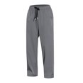 thumbnail image 1 of Kcodviy Men's Summer Casual Lace Elastic Pants for Men Trouser Up Pocket Solid Color Track Pants Short Pants, 1 of 6
