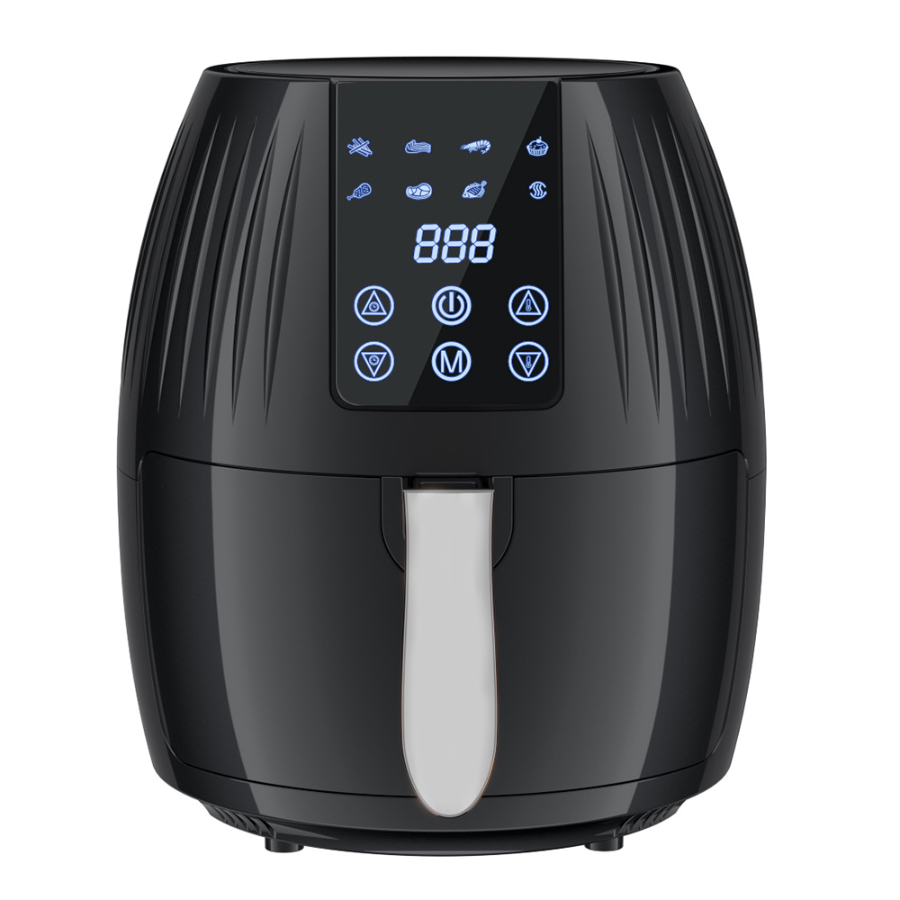 Air Fryer 5.5L Multifunctional Intelligence Household Large Capacity 1300W Big Firepower Timing Touch Screen LCD Electric Air Fryer