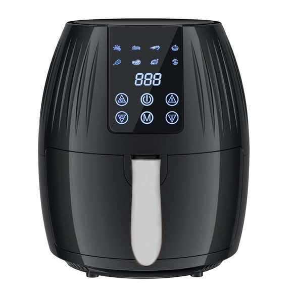 Air Fryer 5.5L Multifunctional Intelligence Household Large Capacity 1300W Big Firepower Timing Touch Screen LCD Electric Air Fryer