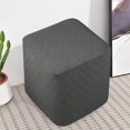 thumbnail image 3 of Housse Extensible pour Ottoman avec Fond Élastique Housse de Tabouret Rectangulaire Extensible Gris Foncé, 3 of 7