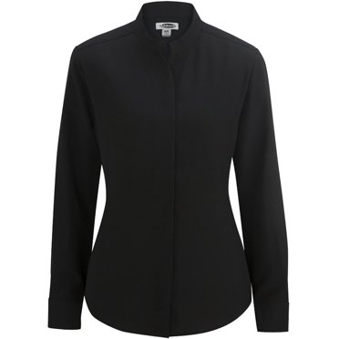 Edwards Garment Womens Stand-Up Collar Shirt, Black, XXX-Large
