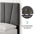 thumbnail image 3 of EDTara Bed Frame with Adjustable Headboard, Linen Upholstered Full Platform Bedframe with Strong Wooden Slats, No Box Spring Needed, Mattress Foundation, Easy Assembly, Dark Gray, 3 of 7