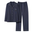thumbnail image 4 of Men's Soft Comfortable Long Sleeve Pajama Set Breathable Loungewear for Relaxation and Sleep, 4 of 4