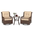 thumbnail image 4 of Gymax Set Of 3 Patio Furniture w/ 2-Tier Side Table & Cushions for Porch Brown, 4 of 4