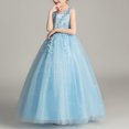 thumbnail image 5 of LOVZFMLL Jupe Princesse à Nœud pour Filles, Été, Manches Courtes, Volants, Dentelle, Col Rond, Broderie, en Maille, 5 of 5