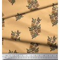 thumbnail image 3 of Soimoi Poly Georgette Fabric Leaves & Floral Block Print Fabric by Yard 52 Inch Wide, 3 of 3