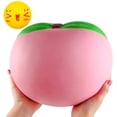 thumbnail image 1 of 10 inch Jumbo Squishies, Large Peach Squishies, Birthday Gift for Kids, Giant Slow Rising Simulation Cute Fruit Squeeze Toy for Collection, Decorative Props, Stress Relief, 1 of 4