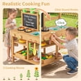 thumbnail image 3 of OLAKIDS Mud Kitchen for Kids Outdoor, Wooden Play Kitchen with Real Running Water, Removable Sink & Faucet, 14-Pc Accessory Set for Toddler Boys Girls Ages 3+, 3 of 9
