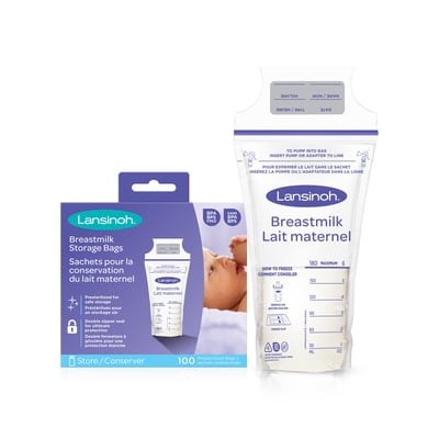Lansinoh Breastmilk Storage Bags, 100 Count, Leak-Proof Breast Milk Freezer Bags, 6 oz