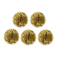 thumbnail image 1 of CHOK 5 Pcs Boules de Fleurs en Papier Doré 8” avec Pompons, 1 of 4