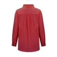 thumbnail image 5 of IROINID Liquidation Chemises à Manches Longues Col en V pour Femmes Poches de Détente Cardigan Ample T-Shirt Blouse d'Automne à Boutons, Rouge, 5 of 5