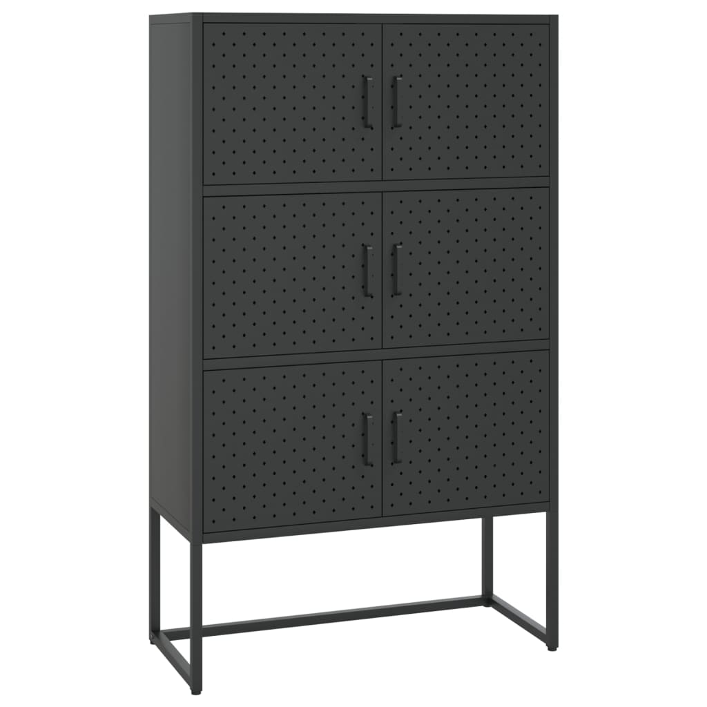 vidaXL Haut Buffet Noir 80x35x135 cm Acier