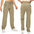 thumbnail image 3 of EGNMCR T-Shirts pour Femmes Mode Été Col en V Loisirs Manches Trois-Quarts Hauts Unis, 3 of 4
