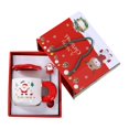 thumbnail image 2 of Lipstore Christmas Mug Set Water Container Milk Mug Tea Cup Cute with Lid Spoon Xmas Gift Red Santa Claus, 2 of 8