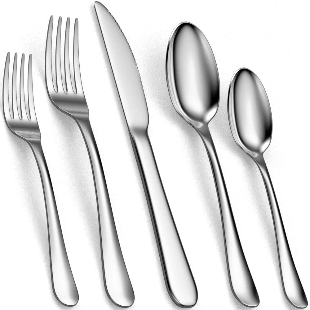 Elegant Polished Stainless Steel Cutlery Set for 6 - Dishwasher Safe, Rustproof Kitchen Accessory
