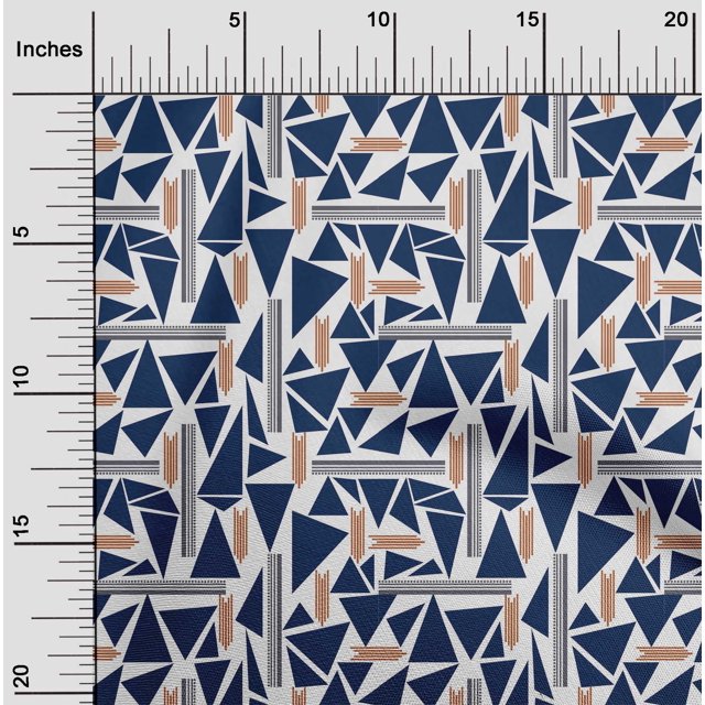 oneOone Cotton Flex Fabric Triangle & Line Geometric Print Fabric By The Yard 40 Inch Wide