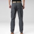 thumbnail image 3 of hotojiny Pantalon Cargo pour Homme Mode Coupe Ajustée Randonnée Plein Air Pantalon à Blocs de Couleur Entraînement Jambe Droite avec Poche, 3 of 3