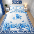 thumbnail image 1 of Erosebridal Letter Initial Bedding Twin Comforter Set,Monogrammed Personalized Down Comforter,Flower Decor,Reversible,Lightweight,2-Piece, 1 of 8