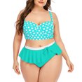 thumbnail image 1 of TIMIFIS Women's Ruffle Bikini Swimsuit High Waisted Bottom Plus Size Swimwear Tankini, 1 of 5