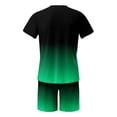 thumbnail image 4 of Liyamei Men's Summer Tracksuit Plus Size Short Sleeve O Neck Athletic Suit Casual Color Block Drawstring Waist Tracksuit Set, 4 of 4