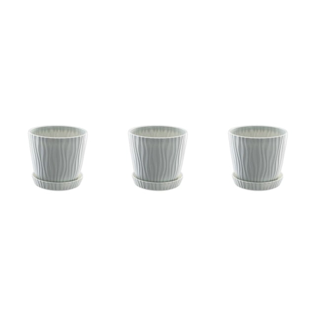 kurtrusly Modern Decorative Flower Pots Easy To Maintain Various Colors And Sizes light gray S pot+S tray 3Set