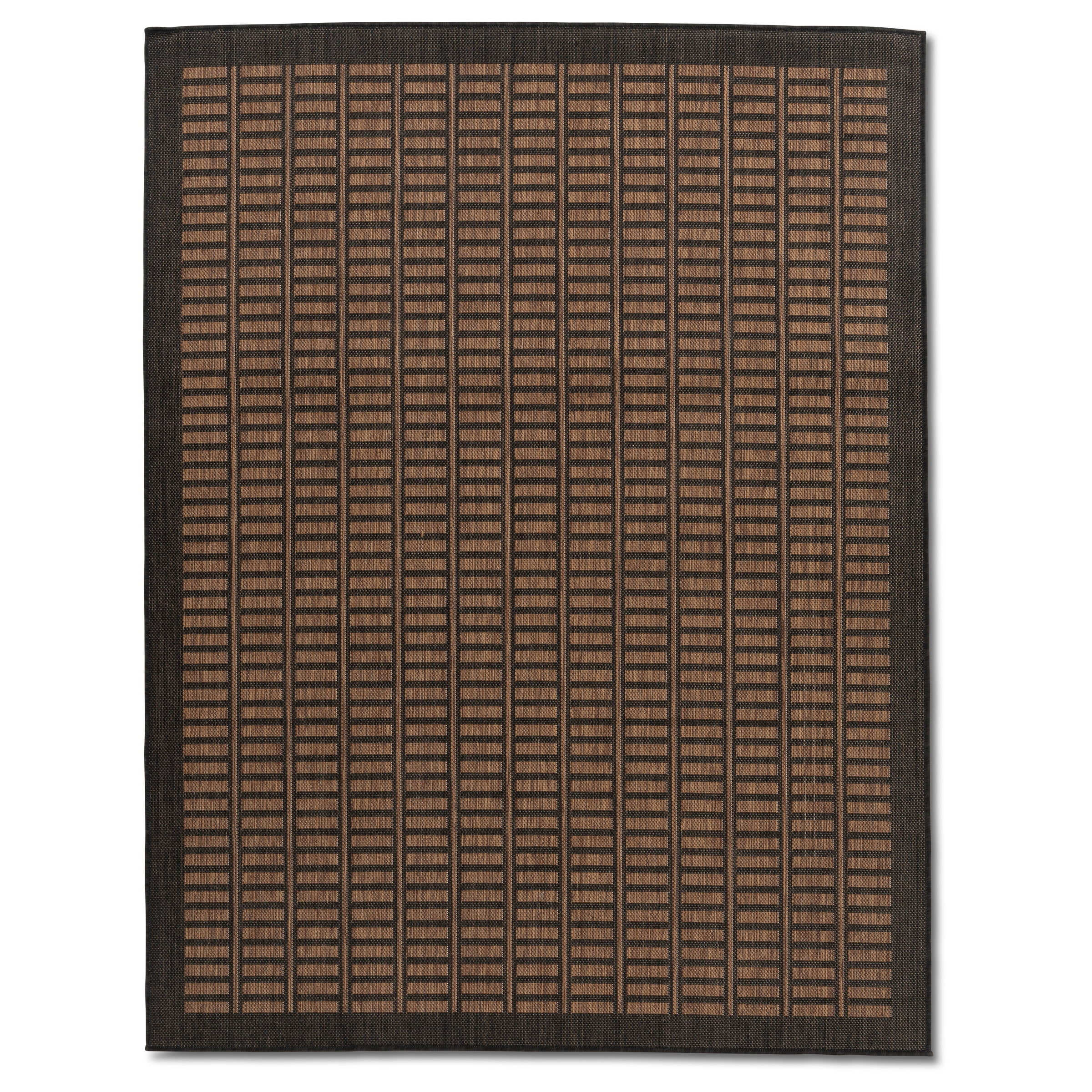 Erbanica Quick Dry Brown Black Geometric Indoor Outdoor Rug