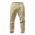 thumbnail image 3 of Kcodviy Men's Elastic Pants Solid Mens Relaxed Fit Color Breathable Loose Casual Training Pants for Man Pants, 3 of 4