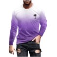 thumbnail image 2 of RXIRUCGD T-Shirt à Col Rond pour Hommes, Décontracté, Mode, Imprimé, Manches Courtes, Chandail, Violet, Taille : 2TG, 2 of 5
