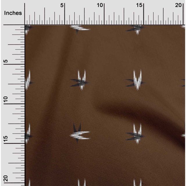 oneOone Cotton Poplin Fabric Arrow Ikat Print Sewing Fabric BTY 56 Inch Wide