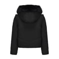 thumbnail image 4 of Soki Womens Winter Cropped Puffer Jacket Removable Hood Zip-Up Short Down Coat with Pockets with Pockets, 4 of 6