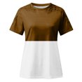 thumbnail image 4 of yoeyez T-Shirts pour Femmes en Dentelle à Manches Courtes Raglan Hauts Décontractés à Col Rond Chandail Mode Uni Floral Tee Shirt Tenues d'Été 2025 Brun m, 4 of 5