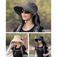 thumbnail image 5 of Lot de 3 Chapeaux de Soleil Queue de Cheval pour Femmes avec Rabat de Nuque, Grand Bord, Protection UV, Chapeau Bob, Été, Plage, Pêche, Randonnée, Jardin, UPF 50+, 5 of 5
