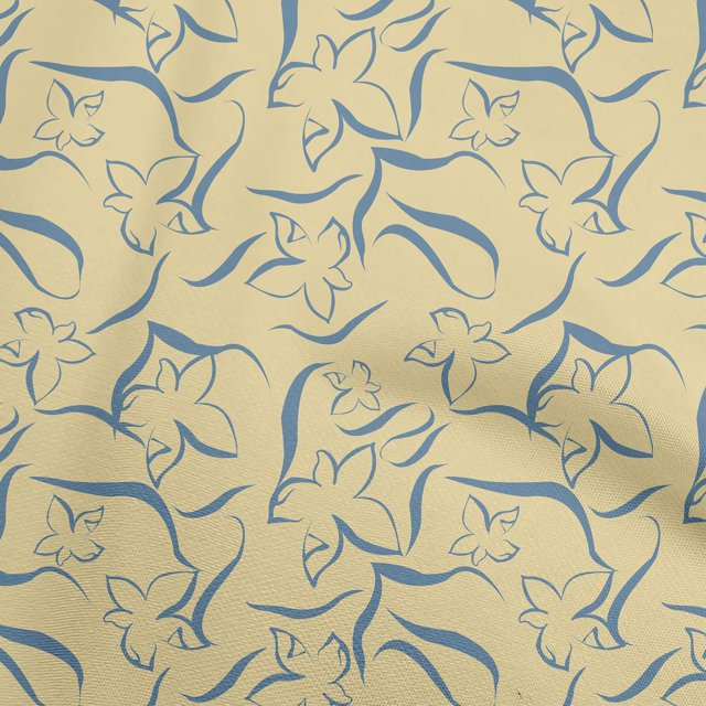 oneOone Cotton Cambric Yellow Fabric Floral & Sewing Craft Projects Fabric Prints By Yard 42 Inch Wide