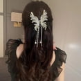 thumbnail image 1 of YAOBAMM Pince à Cheveux Femme Pince à Cheveux avec Pompon Fausse Perle Forme Papillons Effet 3D Décoration Cheveux Élastique Ressort Pince à Cheveux à Griffes Solide, 1 of 7