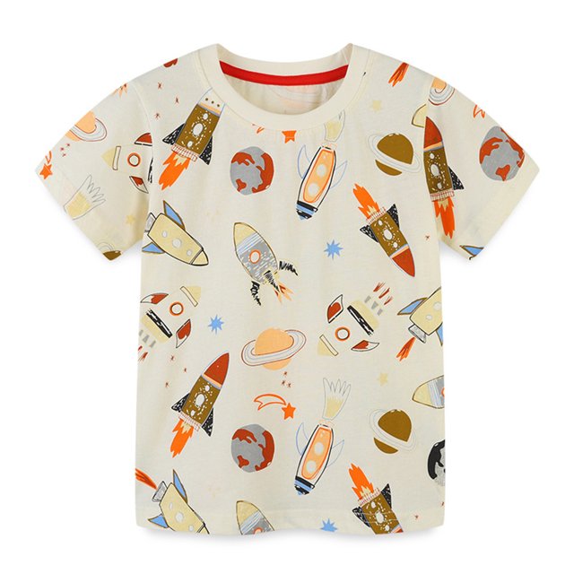 YTDSCS T-Shirts pour Garçons de 2 à 8 Ans, T-Shirts en Coton à Col Rond pour Tout-Petits, Hauts à Manches Courtes pour Bébés Garçons