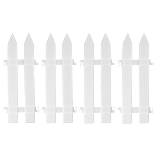 Christmas Tree Belt White Picket Fenceside Frame 4.6 X 12 Inch Mini Plastic Decorative Fence