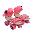 thumbnail image 1 of EeaseCA Patins de Patinage à Double Rangée Réglables pour Enfants, Patins à Quatre Roues, Chaussures, Cadeaux pour Enfants, Taille 25-32 (Rose), 1 of 7