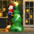 thumbnail image 2 of HOMCOM 6ft Inflatable Christmas Tree, LED Light w/ Santa Claus Dog Decor, 2 of 10