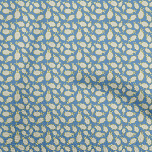 oneOone Rayon Medium Blue Fabric Dragonfruit Sewing Craft Projects Fabric Prints By Yard 56 Inch Wide