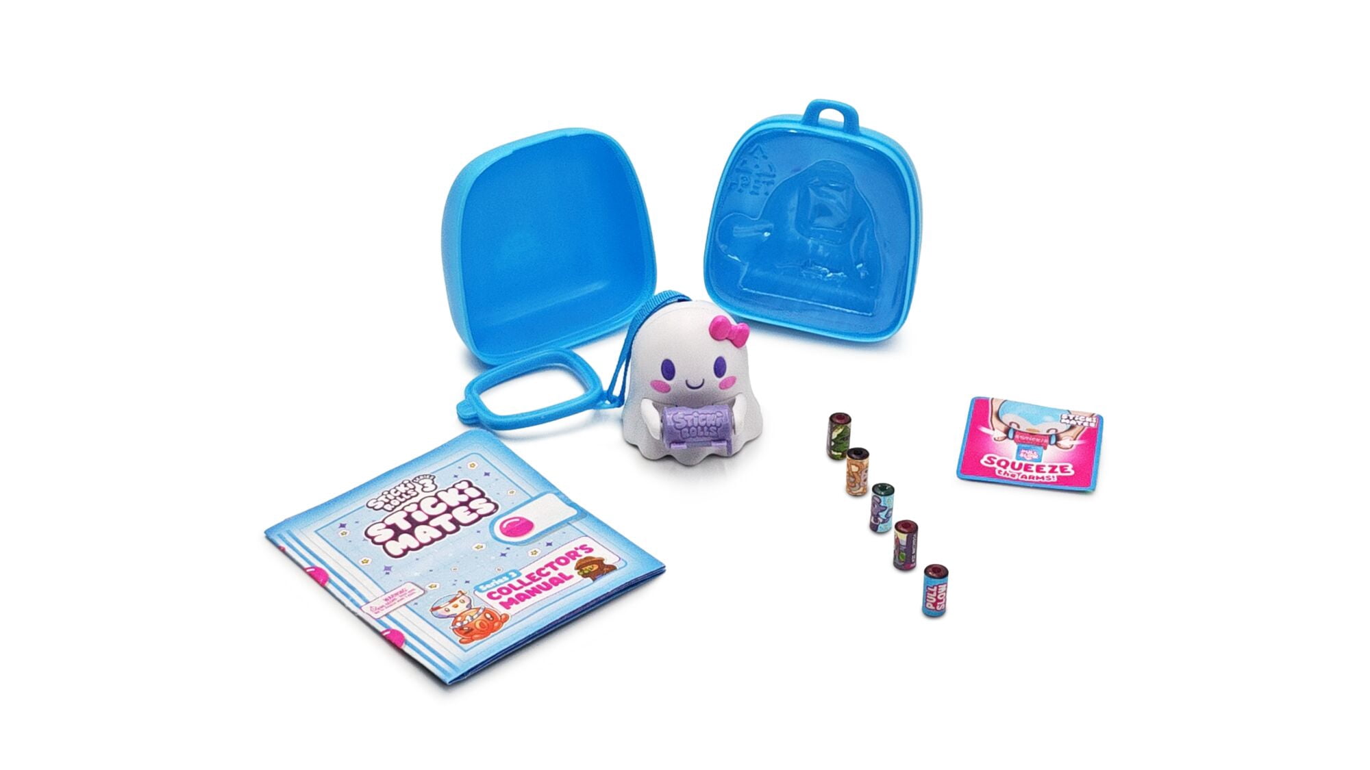 STICKI ROLLS STICKI MATES - MINI PERSONNAGES DISTRIBUTEURS D'AUTOCOLLANTS À COLLECTIONNER - 50 AUTOCOLLANTS & ATTACHE POUR SAC À DOS - Dès 5 ans